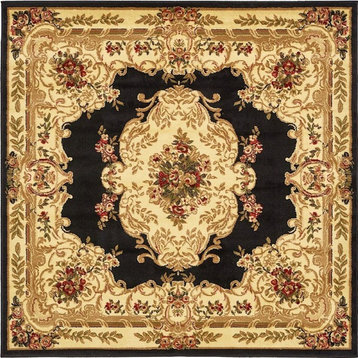 Traditional Royale 6' Square Onyx Area Rug