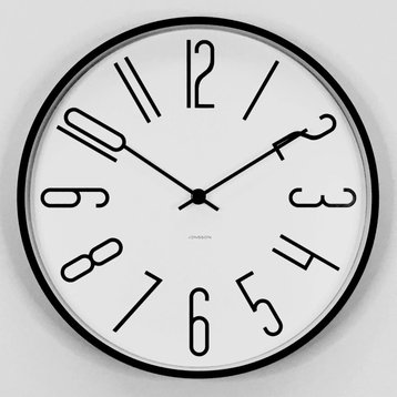 Jonsson Black and White 12" Silent Wall Clock