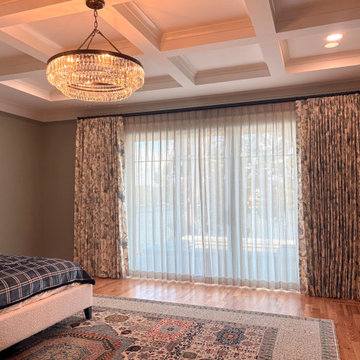 Custom drapery in luxury Lake Norman home