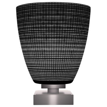 Luna Accent Table Lamp Shown, Graphite Finish With 8" Black Matrix Glass