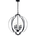 Kichler - Large Foyer Pendant 4-Light - Designed with an intertwined spherical shape and geometrical details, the Voleta(TM) 4-light large foyer pendant with Black finish makes a great statement piece, adding visual interest to any room.in.,
