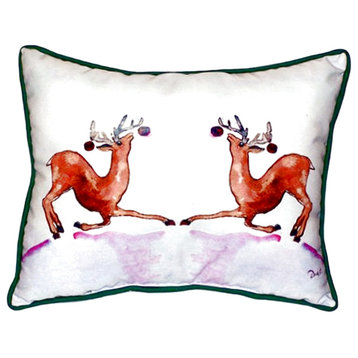 Betsy Drake Dancing Deer Large Indoor/Outdoor Pillow 16x20