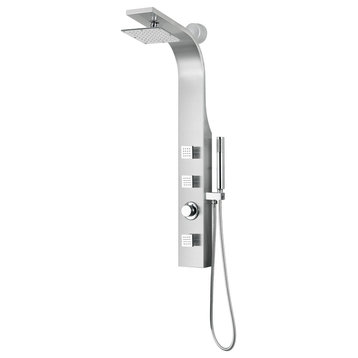 ANZZI Silent 40" Full Body Shower Panel, Brushed Steel