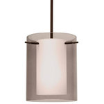 Besa Lighting - Besa Lighting 1TT-S00607-LED-BR Pahu 8 - 7.88 Inch 11W 1 LED Stem Pendant - Canopy Included: Yes  Canopy DiPahu 8 7.88 Inch 11W Bronze Transparent SUL: Suitable for damp locations Energy Star Qualified: n/a ADA Certified: n/a  *Number of Lights: 1-*Wattage:11w LED bulb(s) *Bulb Included:Yes *Bulb Type:LED *Finish Type:Bronze