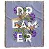 "Dreamer, Vintage Floral Collage" Woven Blanket 50"x60"