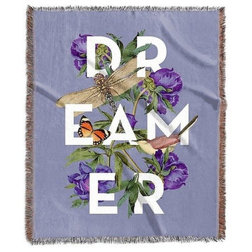 "Dreamer, Vintage Floral Collage" Woven Blanket 50"x60"