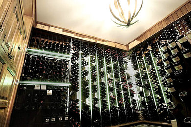 Design ideas for a contemporary wine cellar in Melbourne.