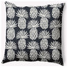 20x20" Pineapple Pattern Nautical Decorative Indoor Pillow, Shark Blue