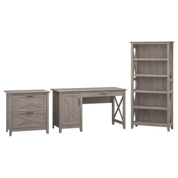 Pemberly Row 3 Piece Office Set in Washed Gray