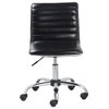 Filipe Low-Back Armless Office Chair, Black and Chrome