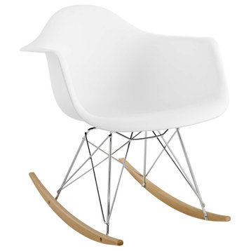 Rocker Plastic Lounge Chair, White