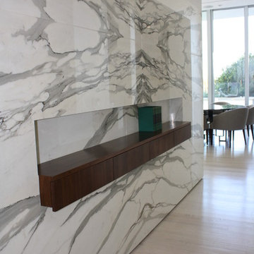 Living Room and Marble Fireplace
