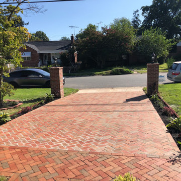 New Curb Cut Paver Driveway and Walkways in Silver Spring MD