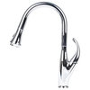 Cosmo Modern Luxury High Arc Pull-Down Tap Mixer Kitchen Faucet, Chrome