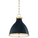 Hudson Valley - Hudson Valley Painted No. 3 2-LT Small Pendant MDS361-AGB/DBL, Aged Brass/Blue - This 2-LT Small Pendant from Hudson Valley has a finish of Aged Brass/Darkest Blue and fits in well with any Industrial style decor.