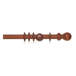 Rosewood pole, with classic ball finial - Curtain Poles