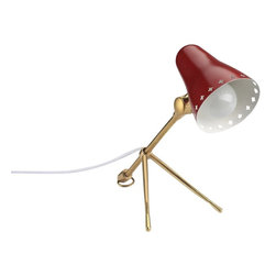 Vik Desk Lamp | Red / Brass - Desk Lamps