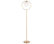 Moon Contemporary Floor Lamp, Gold Metal and Frosted Glass by LumiSource