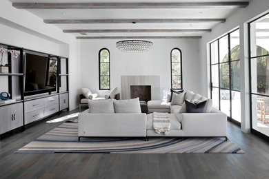 Example of a trendy living room design in Santa Barbara