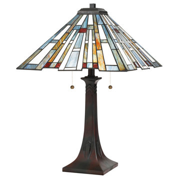 Luxury Posh Tiffany Table Lamp, Valiant Bronze, UQL7170