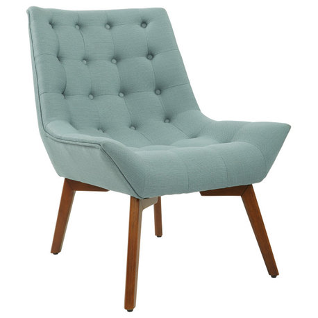 Tufted Chair With Coffee Legs, Sea