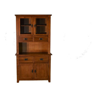 Mission Quarter Sawn Oak China Cabinet, Hutch - Transitional - China  Cabinets And Hutches - by Crafters and Weavers | Houzz