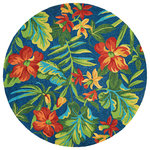 Couristan Inc - Couristan Covington Tropical Orchid Indoor/Outdoor Area Rug, 7'10" Round - Designed with today's busy households in mind, the Covington Collection showcases versatile floor fashions with impressive performance features that add to their everyday appeal. Because they are made of the finest 100% fiber-enhanced Courtron polypropylene, Covington area rugs are water resistant and can be used in a multitude of spaces, including covered outdoor patios, porches, mudrooms, kitchens, entryways and much, much more. Treated to prevent the growth of mold and mildew, these multi-purpose area rugs are exceptionally easy to clean and are even considered pet-friendly. An ideal decor choice for families with young children, or those who frequently entertain, they will retain their rich splendor and stand the test of time despite wear and tear of heavy foot traffic, humidity conditions and various other elements. Featuring a unique hand-hooked construction, these beautifully detailed area rugs also have the distinctive aesthetic of an artisan-crafted product. A broad range of motifs, from nature-inspired florals to contemporary geometric shapes, provide the ultimate decorating flexibility.