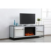 Elegant Decor James TV Stand for TVs up to 65" with Wood Fireplace in Black