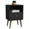 Liberty Mid Century, Modern Nightstand 1.0 With 1 Cubby Space and 1 Drawer