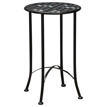 Pemberly Row 15" Wrought Iron Table in Antique Black
