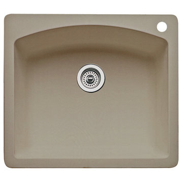 Blanco 441280 22"x25" Granite Single Dual-Mount Kitchen Sink, Truffle