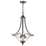 Millennium Lighting - Millennium Lighting 1473-RBZ Natalie - 3 Light Pendant - Pendants serve as both an excellent source of illumination and an eye-catching decorative fixture Shade Included: YesNatalie Three Light Pendant Rubbed Bronze Clear Seeded Glass *UL Approved: YES *Energy Star Qualified: n/a *ADA Certified: n/a *Number of Lights: Lamp: 3-*Wattage:100w A bulb(s) *Bulb Included:No *Bulb Type:A *Finish Type:Rubbed Bronze