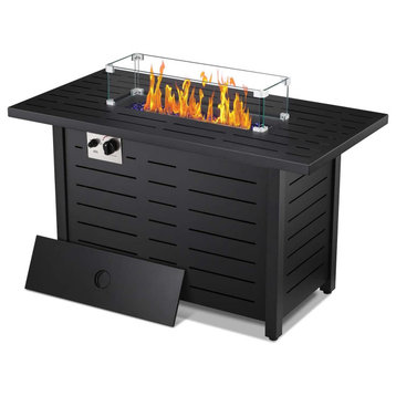 Fire Pit for Outside 43in Square Metal Firepits Stove Propane Fire Pit Table