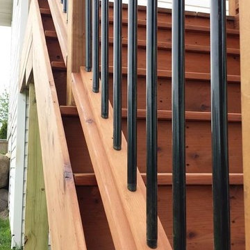 Deck in Madison WI built with sustainably harvested California Redwood