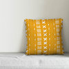 Yellow Tribal Mudcloth Pattern 18x18 Throw Pillow