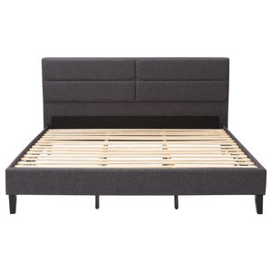 FULL Deluxe Ivory Tufted Bonded Leather Platform Bed with Wooden Slats Size