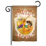 Breeze Decor - My Bee Sweet Home Garden Friends, Everyday Garden Flag 13"x18.5" - Bugs & Frogs Garden Flag