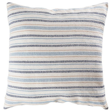 Elk Lighting Mossley Stripe 24X24 pillow Cover Only, Blue and Crema
