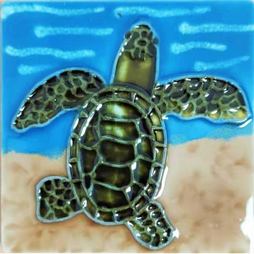 3x3" Sea Turtle Ceramic Tile Magnet