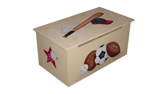 CUSTOM Childrens toy box - Baseball, Football, Basketball and Hockey