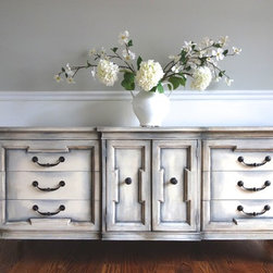 Vintage Thomasville Solid Wood Custom Painted Media Console - Products