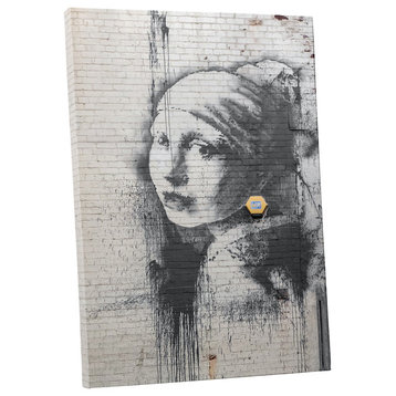 Banksy Girl With a Pierced Eardrum Canvas Wall Art
