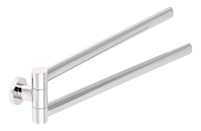 Sleek 17 Chrome Double Swivel Towel Bar Contemporary Bars Sleek 17 Chrome Double Swivel Towel Bar