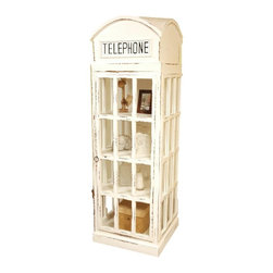 Sunset Trading Cottage English Phone Booth Cabinet - Display And Wall Shelves 