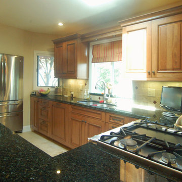 Contemporary Refrigerator Treatment - Transitional Kitchen