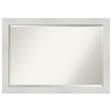 Mosaic White Beveled Bathroom Wall Mirror - 40.5 x 28.5 in.