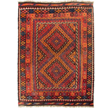 Oriental Kilim Afghan Antique 8'8"x6'7"