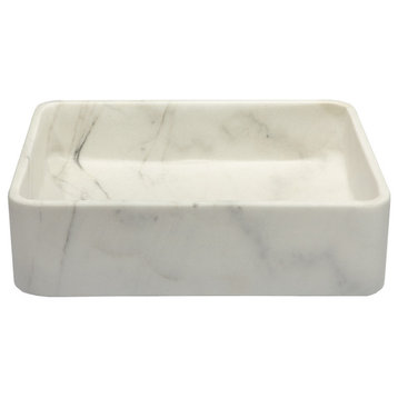 Eden Bath EB_S047GW-H Thin Lip Rectangular Vessel Sink in Guanxi White Marble