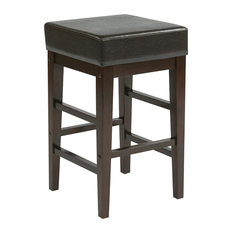 Office Star Products - 25" Square Espresso Faux Leather Barstool with Espresso Legs - Bar Stools and Counter Stools