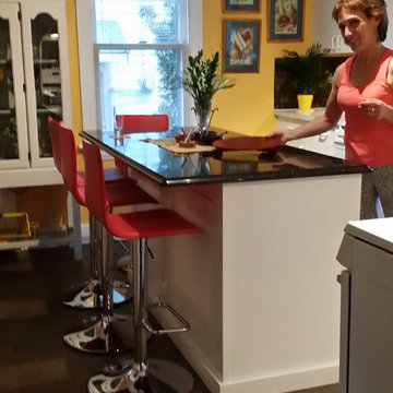 Classic Island Addition - Custom Application with White Lacquered MDF Finish